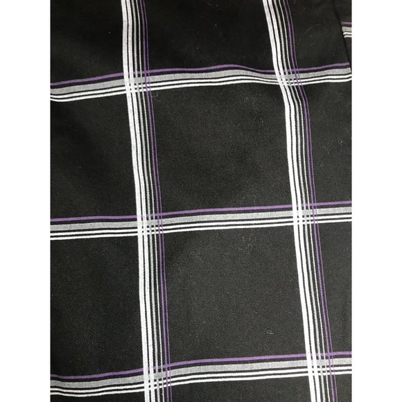 Op Ocean Pacific Men’s Cotton Shorts Size 30 Black, White, Purple Plaid Striped - Picture 5 of 10
